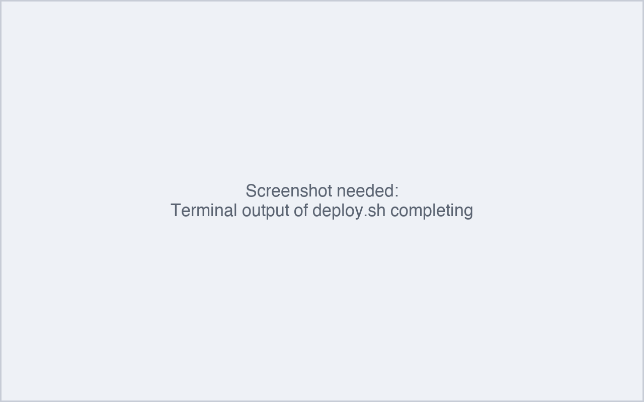 Deploy script completing successfully
